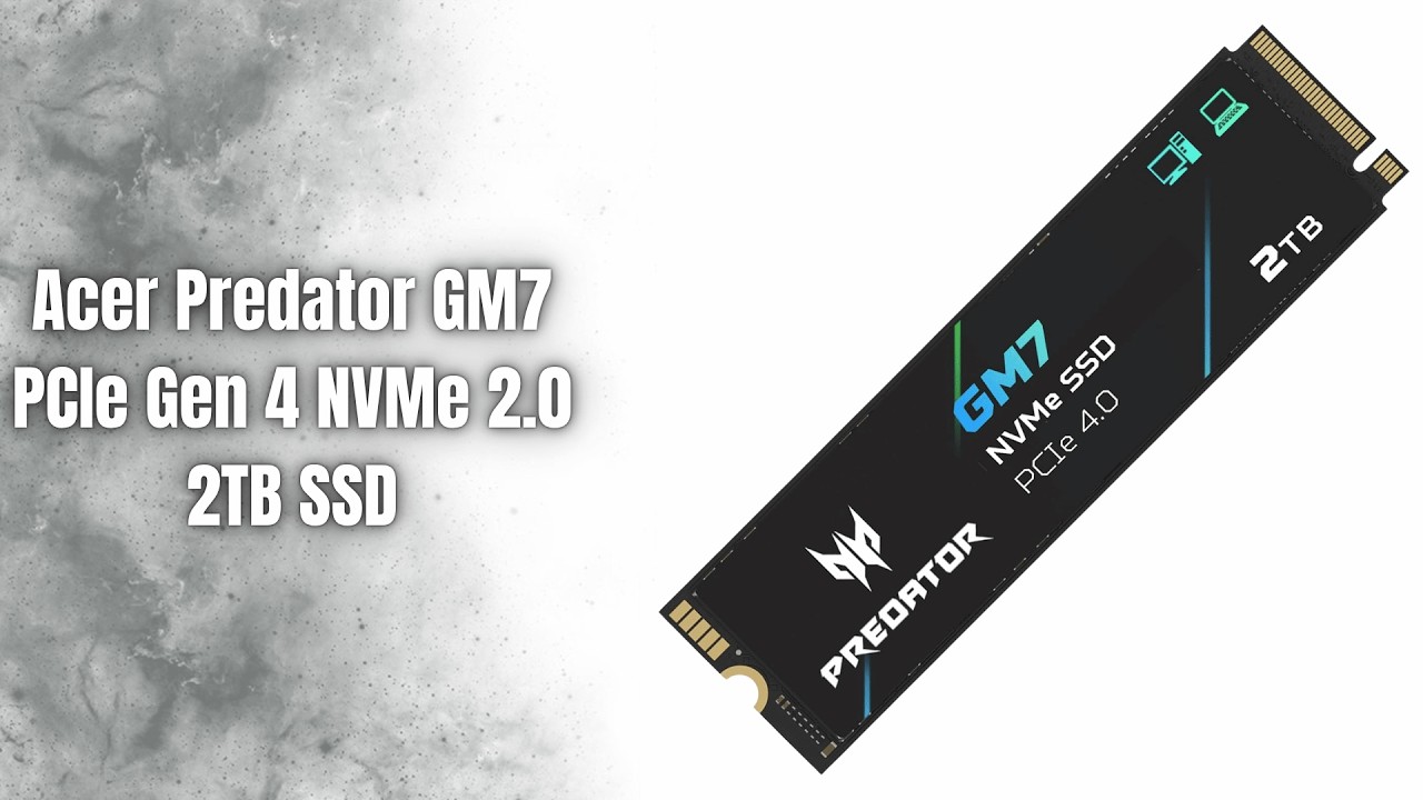 Acer Predator GM7 2TB SSD – PCIe Gen 4 x4 NVMe 2.0, Up to 7400 MB/s