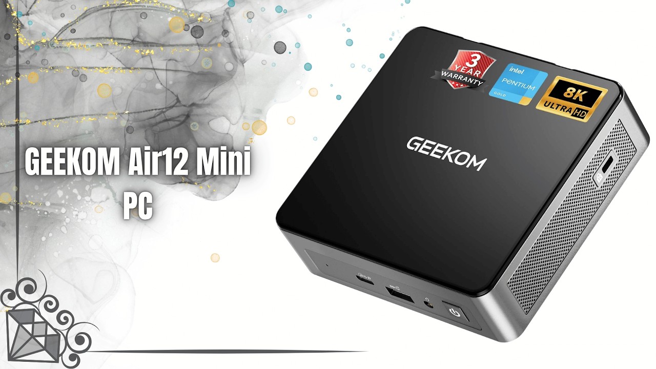 GEEKOM Air12 Mini PC – Intel 7505, 8GB RAM, 256GB SSD, Triple 4K Display