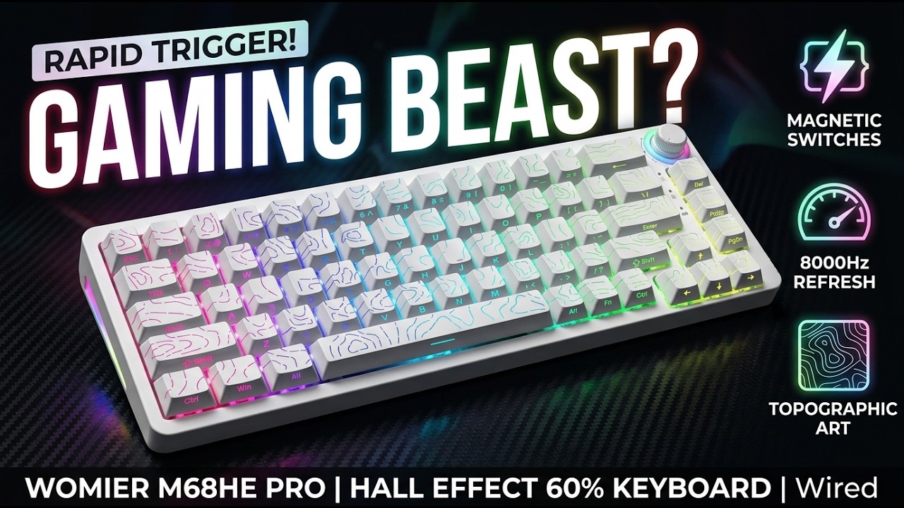 Womier M68HE PRO 60% Hall Effect Gaming Keyboard – 8000Hz Rapid Trigger