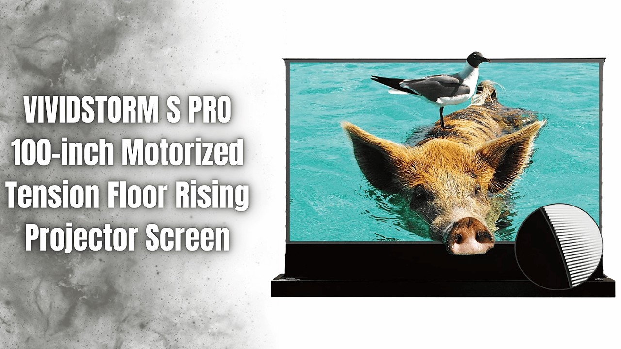 VIVIDSTORM S PRO 100" Motorized Tension Floor Rising UST ALR Projector Screen